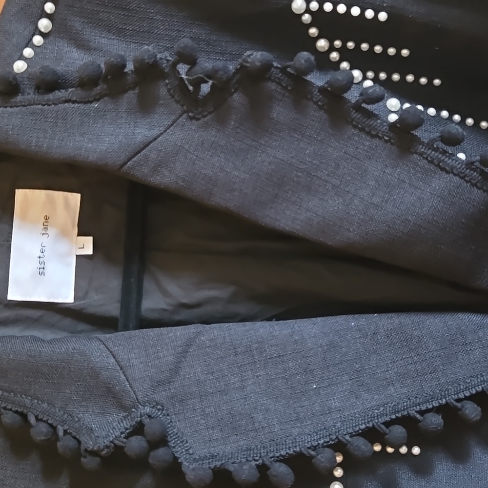 Sister Jane Black Jacket with White Accents - Picture 7 of 14